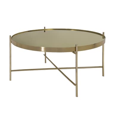 WOMO-DESIGN design-sohvapöytä Ø75x35 cm antiikki messinkinen olohuoneen pöytä,