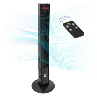 Jalustatuuletin LED-näytöllä ja kaukosäätimellä 45W, 116 cm, musta