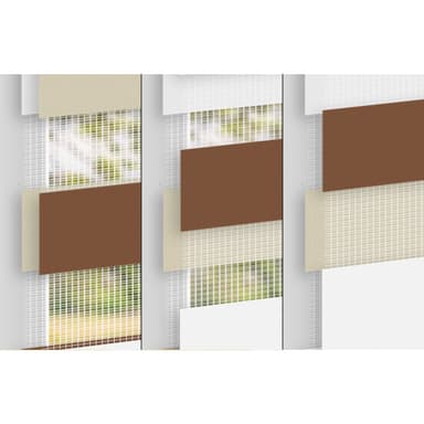 ECD Germany kaksoisrullo 60 x 150 cm - valkoinen-beige-ruskea - Klemmfix -