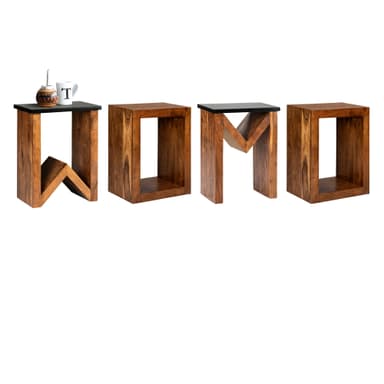 WOMO-DESIGN sohvapöytä sivupöytä sohvapöytä massiivipuinen akaasia """"I"""" muotoinen