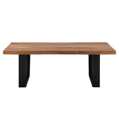 WOMO-DESIGN® sohvapöytä 110 x 70 cm massiivipuuta akaasia puu metallirunko