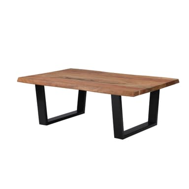 WOMO-DESIGN® sohvapöytä 110 x 70 cm massiivipuuta akaasia puu metallirunko