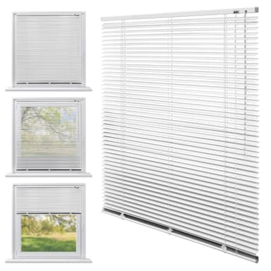 ECD Germany Alumiinikaihtimet 110 x 175 cm - Valkoinen - alumiinilamelleja -