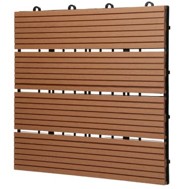 ECD Germany WPC-terassilaatat 30x30 cm, 33 osaa, 3 m ² vaaleanruskea puupakkaus,