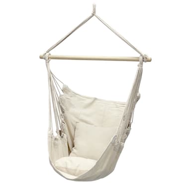 Ripustettava tuoli beige, 90x120x60 cm, puuvillaa, 120 kg:n painoon asti.