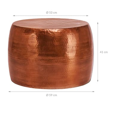 WOMO-DESIGN sohvapöytä olohuoneen sohvapöytä alumiini Ø 53x41 cm kupari