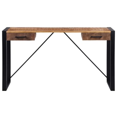 WOMO-DESIGN® konsoli pöytä 2 laatikkoa 140x40 cm Natural Black massiivipuu Mango