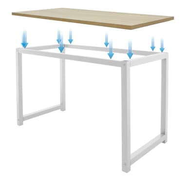 ML-Design tietokoneen työpöytä 120x60x74,5 cm puinen tammi ja valkoinen tukeva