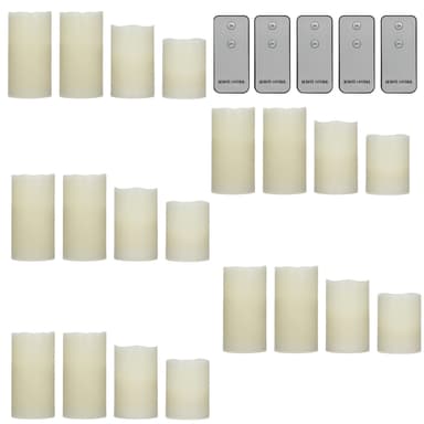 5 x LED-kynttilät kaukosäätimellä 4 aidon vahan setti