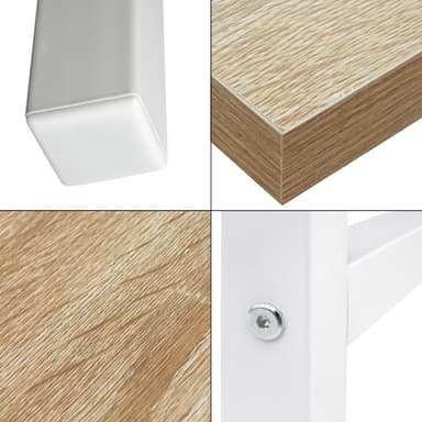 ML-Design tietokoneen työpöytä 120x60x74,5 cm puinen tammi ja valkoinen tukeva
