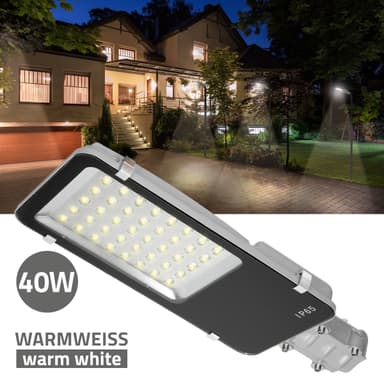 LED katuvalaisin 40W, lämmin valkoinen, vedenpitävä