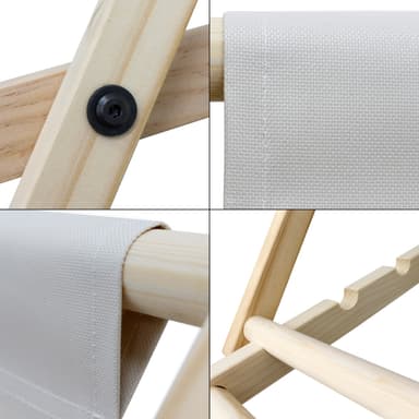 ECD Germany puinen kokoontaitettava kansituoli - 3 makuuasentoa - enintään 120 kg - beige - aurinkotuoli puutarhatuoli rentoutuva lepotuoli rantatuoli