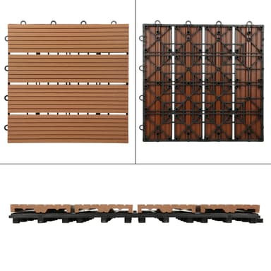 ECD Germany WPC-terassilaatat 30x30 cm, 33 osaa, 3 m ² vaaleanruskea puupakkaus,