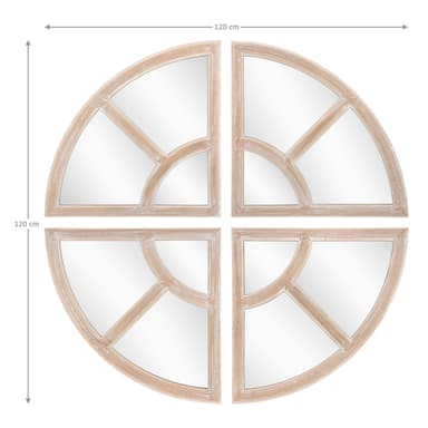 Womo Design Wall Mirror Shabby Chic Ø120cm, ainutlaatuinen käsintehty peili,