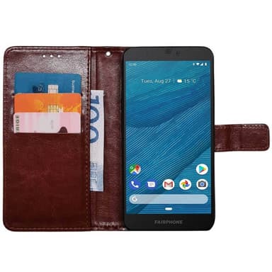 Lompakkokotelo 3-kortti Fairphone 3 - Ruskea