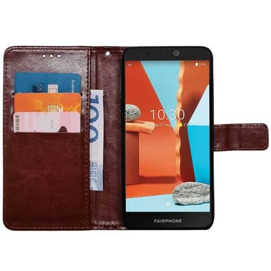Lompakkokotelo 3-kortti Fairphone 3 Plus - Ruskea