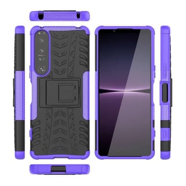 Iskunkestävä kuori jalustalla Sony Xperia 1 V - Violetti