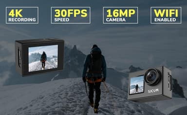 SJCAM SJ4000Dual Screen 4K 30fps Toimintakamera, Wifi, Kaksoisnäyttö, Vedenpitävä kuori. kannettava
