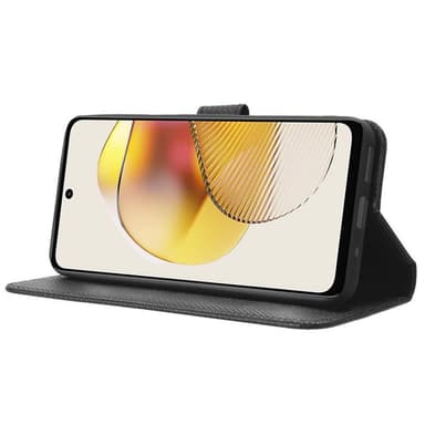 SKALO Motorola Moto G73 5G Premium Mini Rhombus Lompakkokotelo - Musta