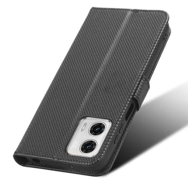 SKALO Motorola Moto G73 5G Premium Mini Rhombus Lompakkokotelo - Musta