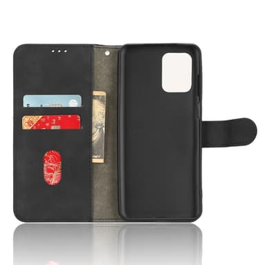 SKALO Motorola Moto G53 5G Matt PU Nahka lompakkokotelo - Musta