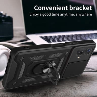 SKALO Motorola Moto G53 5G Armor hybridi metallirengas kameran liukusäädin - - Sininen