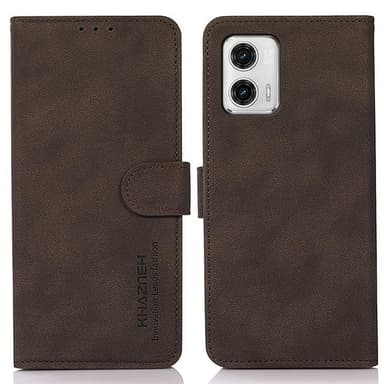 SKALO Motorola Moto G73 5G KHAZNEH Lompakkokotelo PU-nahasta - Ruskea