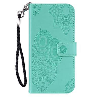 SKALO Motorola Moto G53 5G Mandala Owl lompakkokotelo - Turkoosi