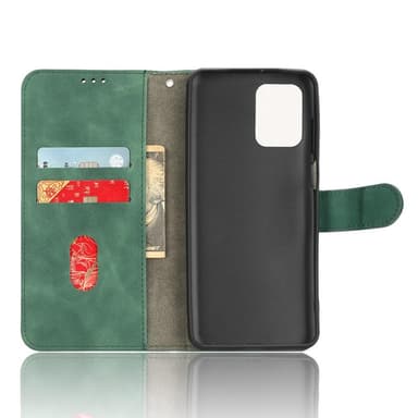 SKALO Motorola Moto G53 5G Matt PU Nahka lompakkokotelo - Vihreä