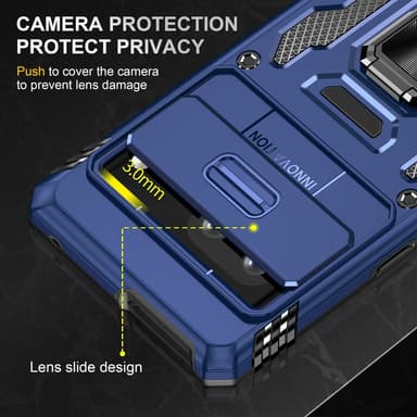 SKALO Google Pixel 7a Armor hybridi metallirengas kameran liukusäädin - - Sininen