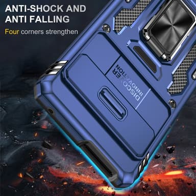 SKALO Google Pixel 7a Armor hybridi metallirengas kameran liukusäädin - - Sininen