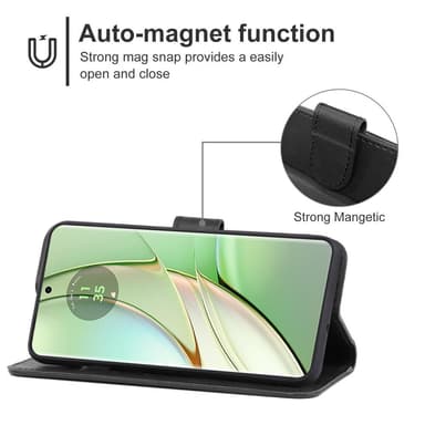SKALO Motorola Edge 40 5G Premium Wallet Lompakkokotelo - Ruusukulta