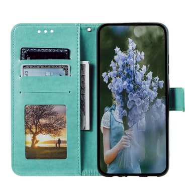 SKALO Motorola Moto G73 5G Mandala lompakkokotelo - Turkoosi