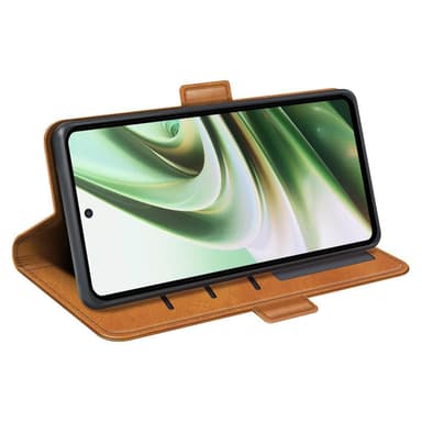 SKALO OnePlus Nord CE 3 Lite 5G Premium Wallet Lompakkokotelo - Vaaleanruskea