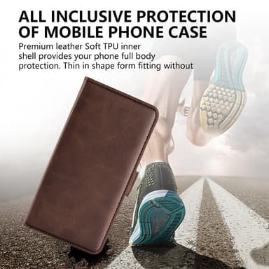 SKALO Motorola Moto G73 5G Premium Wallet Lompakkokotelo - Ruskea