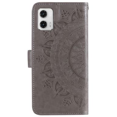 SKALO Motorola Moto G73 5G Mandala lompakkokotelo - Harmaa