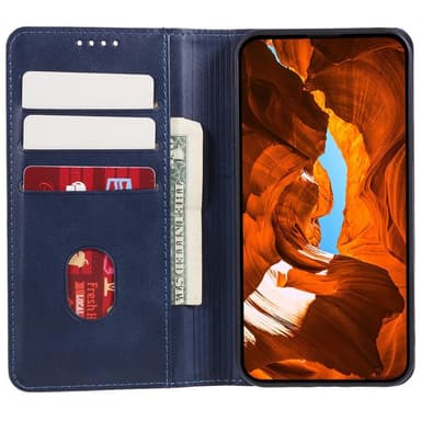 SKALO Motorola Edge 40 5G Premium Wallet Lompakkokotelo - Sininen