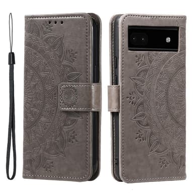 SKALO Google Pixel 7a Mandala lompakkokotelo - Harmaa