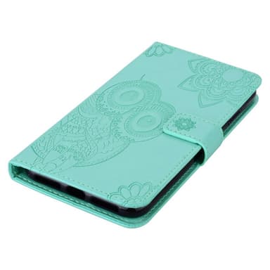 SKALO Motorola Moto G53 5G Mandala Owl lompakkokotelo - Turkoosi