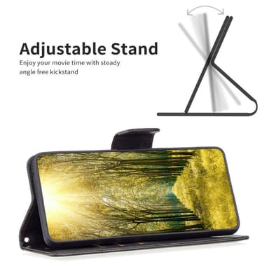 SKALO Motorola Edge 40 Pro 5G Lompakkokotelo PU-nahkaa - Musta