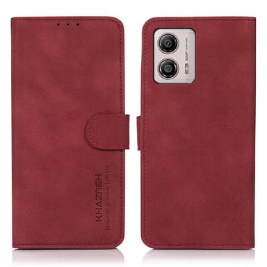 SKALO Motorola Moto G23 4G KHAZNEH Lompakkokotelo PU-nahasta - Punainen