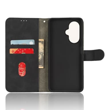 SKALO OnePlus Nord CE 3 Lite 5G Matt PU Nahka lompakkokotelo - Musta