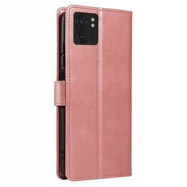 SKALO Motorola Edge 40 5G Premium Wallet Lompakkokotelo - Ruusukulta