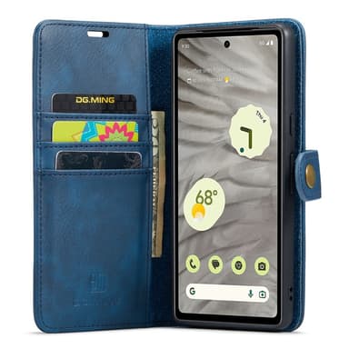 DG MING Google Pixel 7a 2-in-1 magneetti lompakkokotelo - Sininen