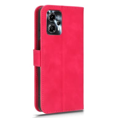 SKALO Motorola Moto G23 4G Matt PU Nahka lompakkokotelo - Cerise