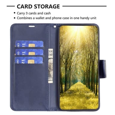 SKALO Motorola Edge 40 Pro 5G Lompakkokotelo PU-nahkaa - Sininen