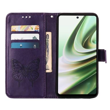 SKALO OnePlus Nord CE 3 Lite 5G Mandala Butterfly lompakkokotelo - Tumman violetti