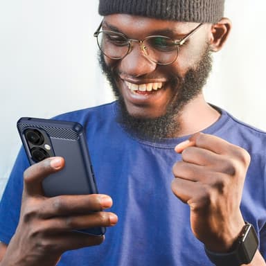 SKALO OnePlus Nord CE 3 Lite 5G Armor Carbon Iskunkestävä TPU suojakuori - Sininen