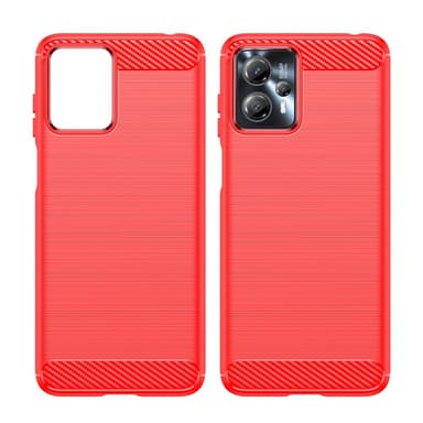 SKALO Motorola Moto G23 4G Armor Carbon Iskunkestävä TPU suojakuori - Punainen