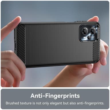 SKALO Motorola Moto G23 4G Armor Carbon Iskunkestävä TPU suojakuori - Musta